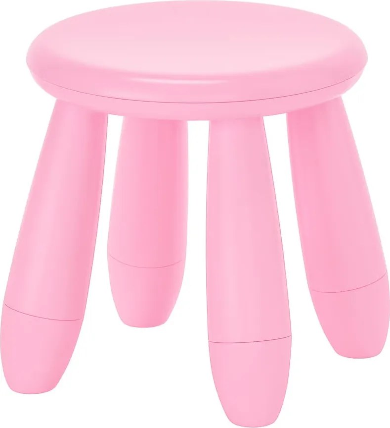 Taburet din plastic, rotund, diametru 30 cm, roz, MC38