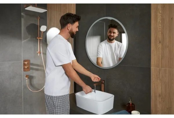 KFA Armatura 5759-301-34 - Set de duș MALAGA cu baterie termostatică încastrată, finisaj aur roz