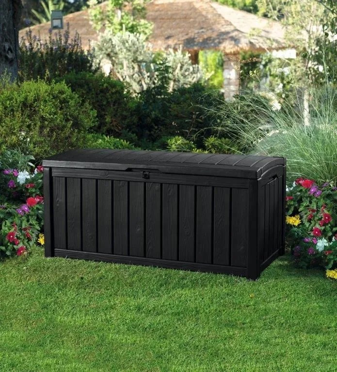 Cutie de depozitare de grădină Keter Glenwood, grafit, 390 L