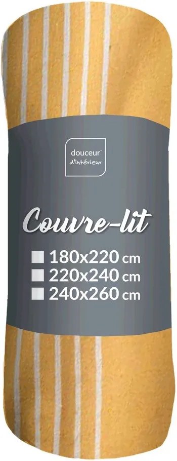 Cuvertură galbenă 240x260 cm Adele – douceur d'intérieur