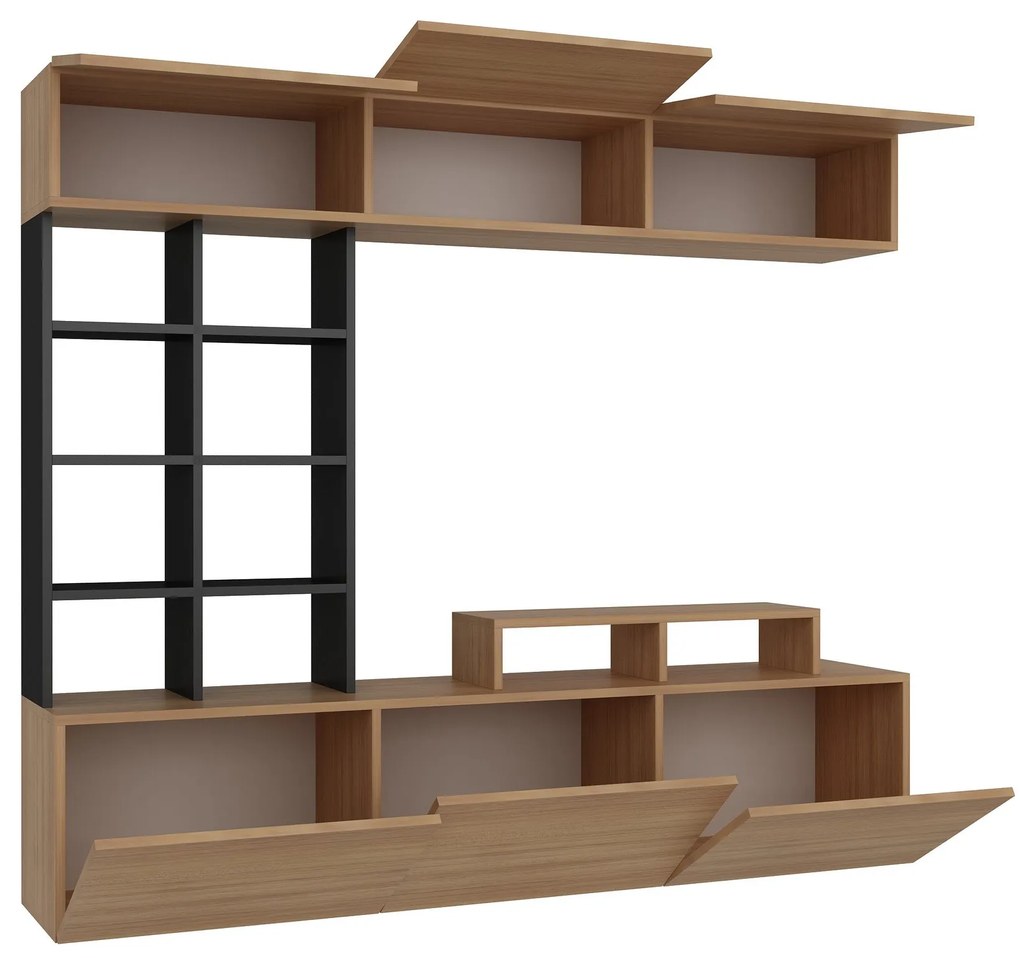 Comodă TV Sasa - Teak, Black