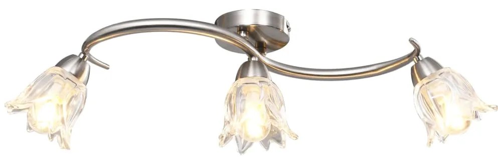 vidaXL Lustră, abajururi de sticlă transparentă, 3 becuri E14, lalea