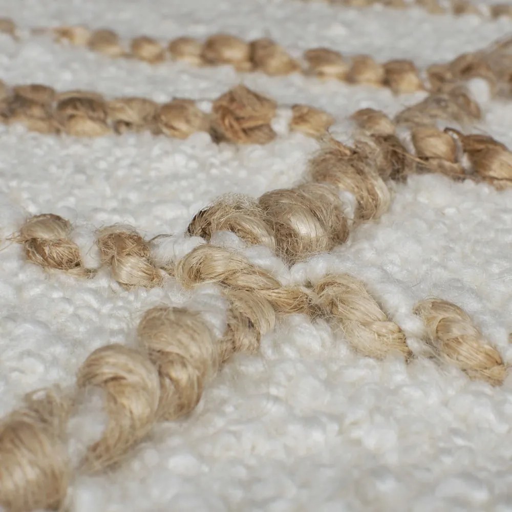 Covor crem țesut manual din amestesc de lână 200x300 cm Astera Linear – Flair Rugs