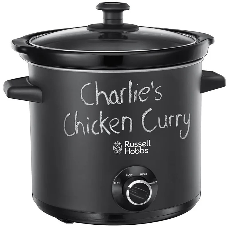 Slow cooker Russell Hobbs 24180-56 Tabla, 3,5 litri, Vas din ceramica, 3 programe, Negru