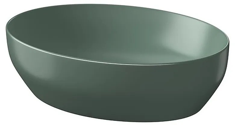 Lavoar pe blat verde mat 50 cm, oval, Cersanit Larga Verde mat