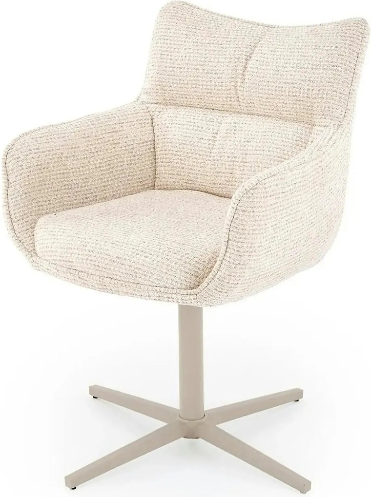 Scaun rotativ K614, bej/casmir, stofa/metal, 60x63x87 cm