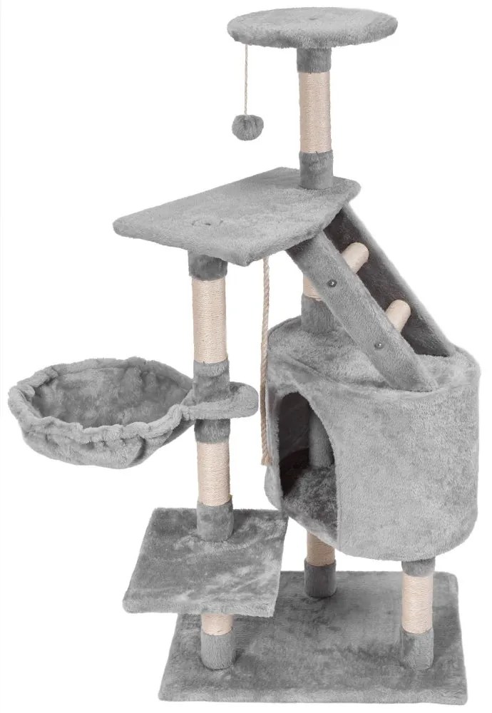Postament de zgâriere pentru pisici - gri 120 cm x 80 cm x 55 cm