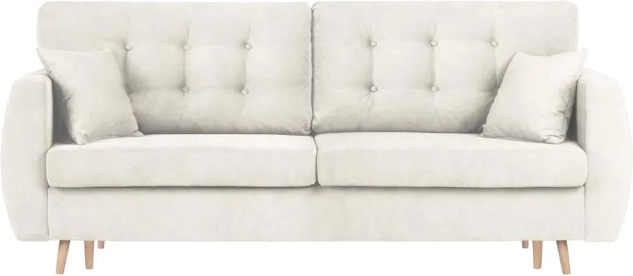 Canapea extensibilă cu 3 locuri și spațiu pentru depozitare Cosmopolitan design Amsterdam, 231 x 98 x 95 cm, argintiu