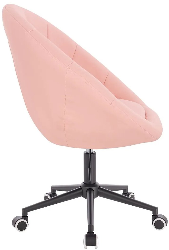 HC8516CK Scaun Roz Piele Ecologica cu Bază Neagră