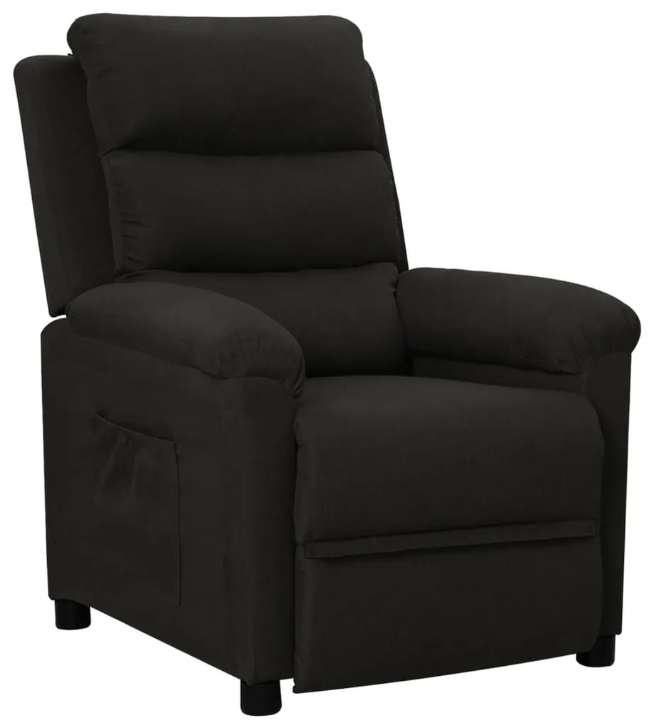vidaXL Fotoliu rabatabil, negru, material textil