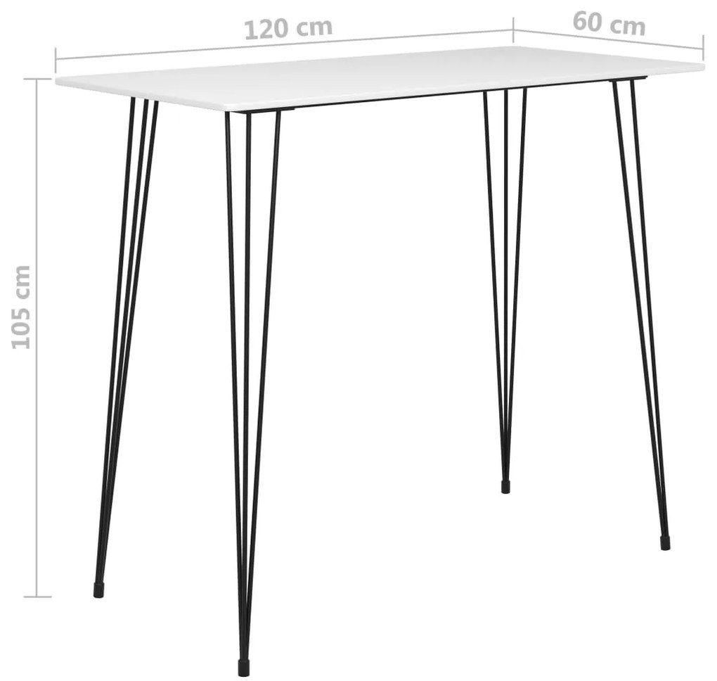 Set mobilier de bar, 5 piese, alb si negru Alb si negru, 5