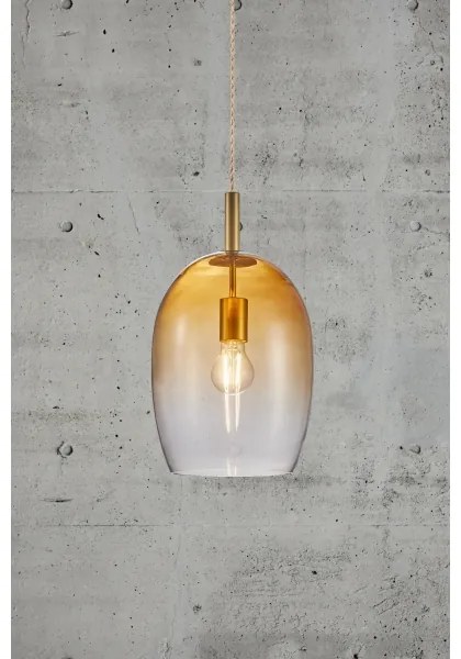Nordlux - Pendul pe cablu UMA, 1xE27/40W/230V, Ø 23 cm, maro/fumuriu