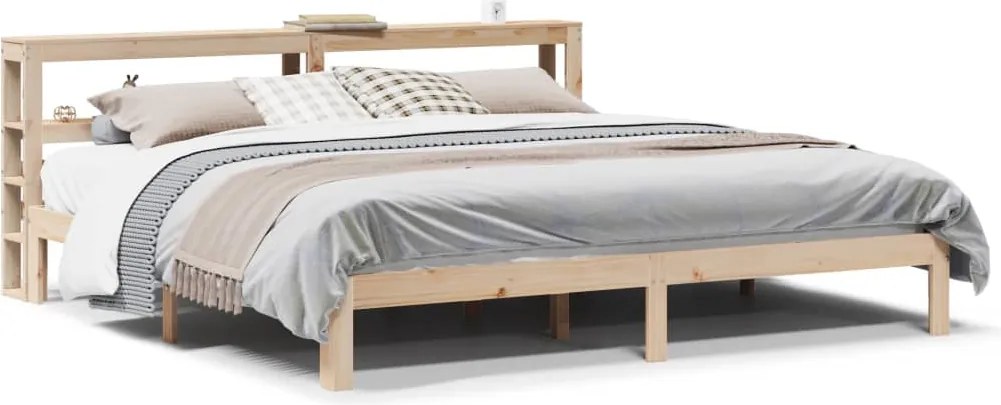 vidaXL Cadru pat cu tăblie 200x200 cm, lemn masiv de pin