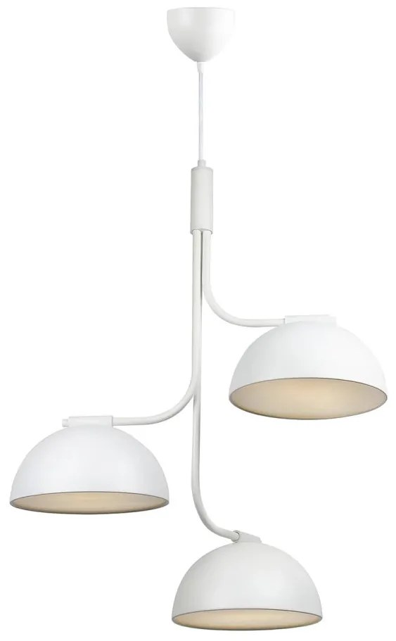Pendul cu 3 surse de iluminat design modern TULLIO alb