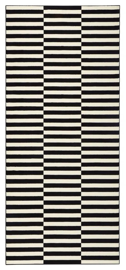 Covor tip traversă Hanse Home Gloria Panel, 80x200 cm, negru-alb