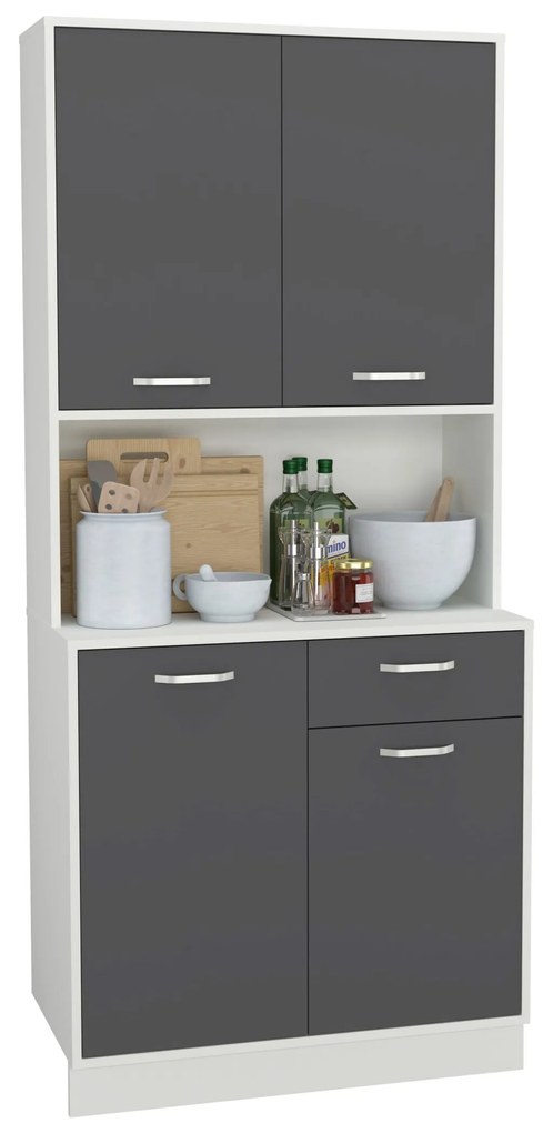 Bufet Oma, Antracit/Alb, L 84 cm