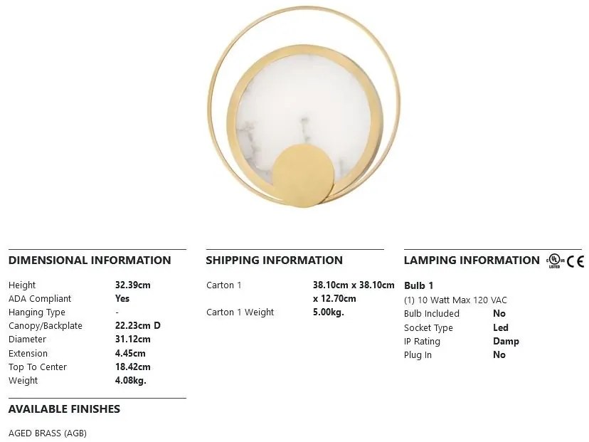 Aplica de perete LUX din alabaster COIL