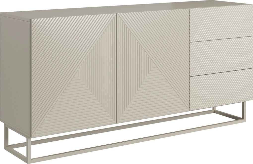 Comodă Asha 167 cm cu două uși și sertare - cashmir / cadru cashmir