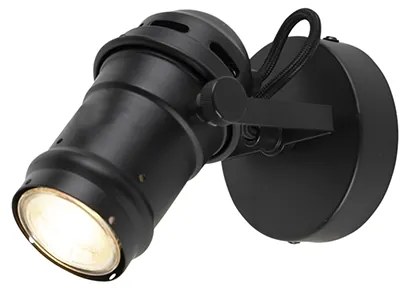 Spotlight industrial negru rotativ și înclinabil fără abajur - Movie