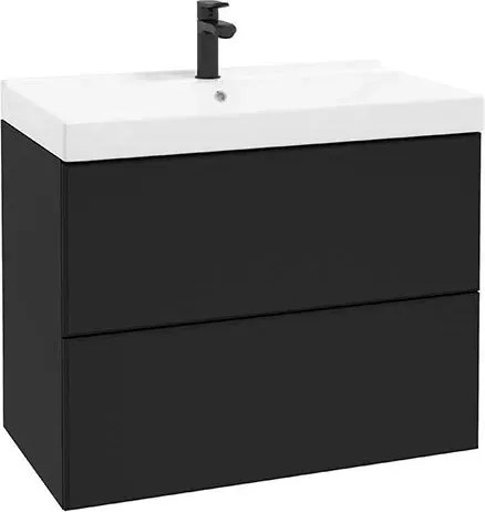 Dulap suspendat pentru lavoar negru mat Defra MO-RE 80 cm