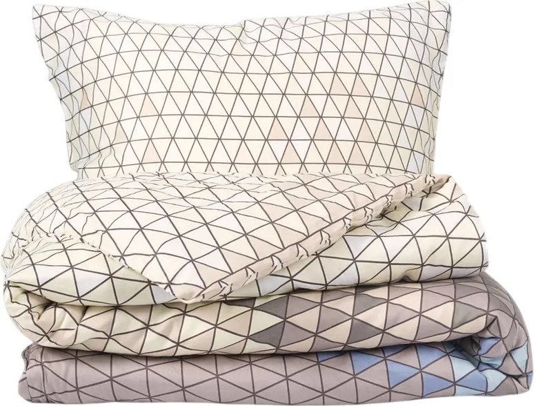 Lenjerie de pat Matex Satin Triangles , 140 x 200cm, 70 x 90 cm