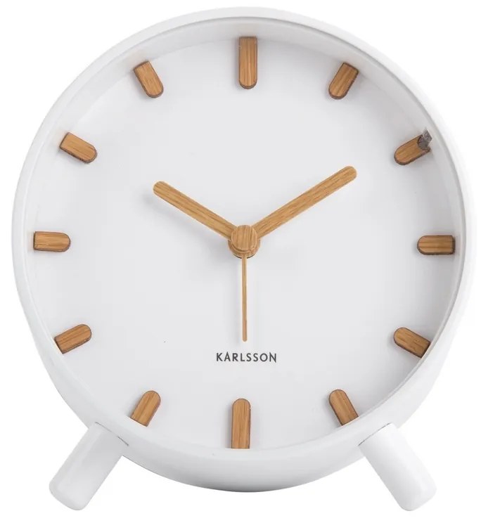 Ceas cu alarmă Karlsson 5943WH de design 11 cm ,alb