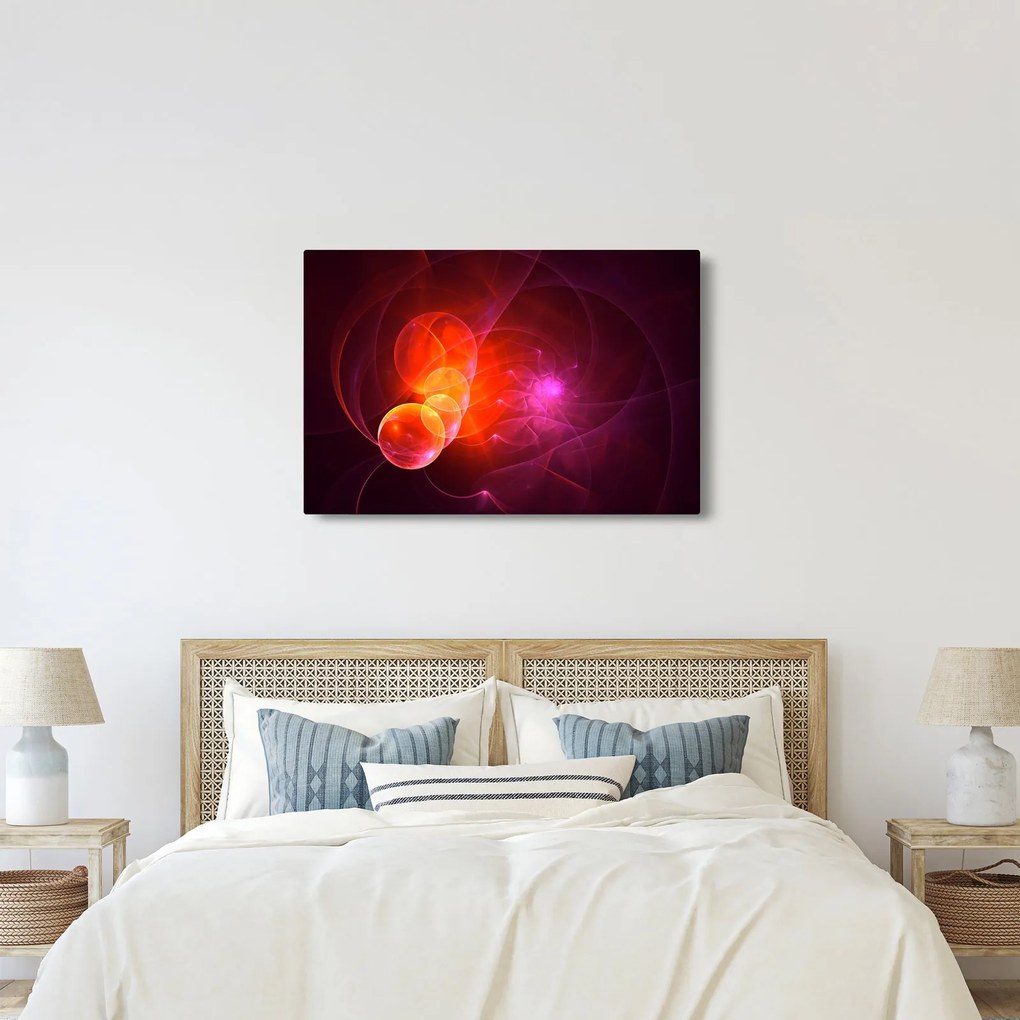 Tabloul modern cu abstracțiune roz (90x60 cm)