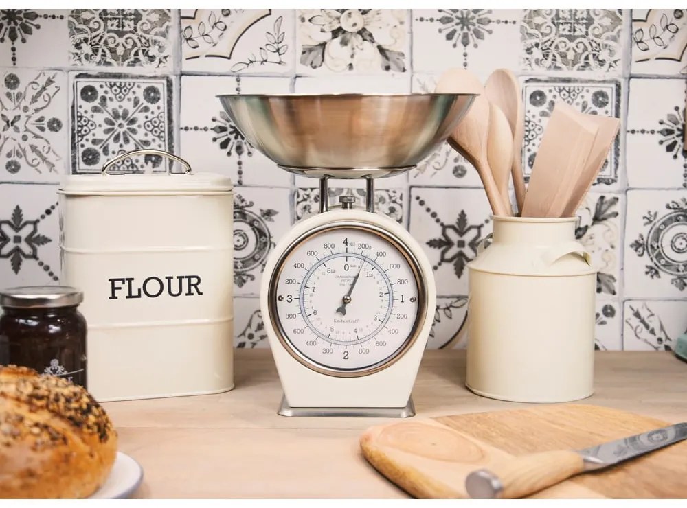 Cântar de bucătărie Kitchen Craft Living Nostalgia, 4 kg, crem