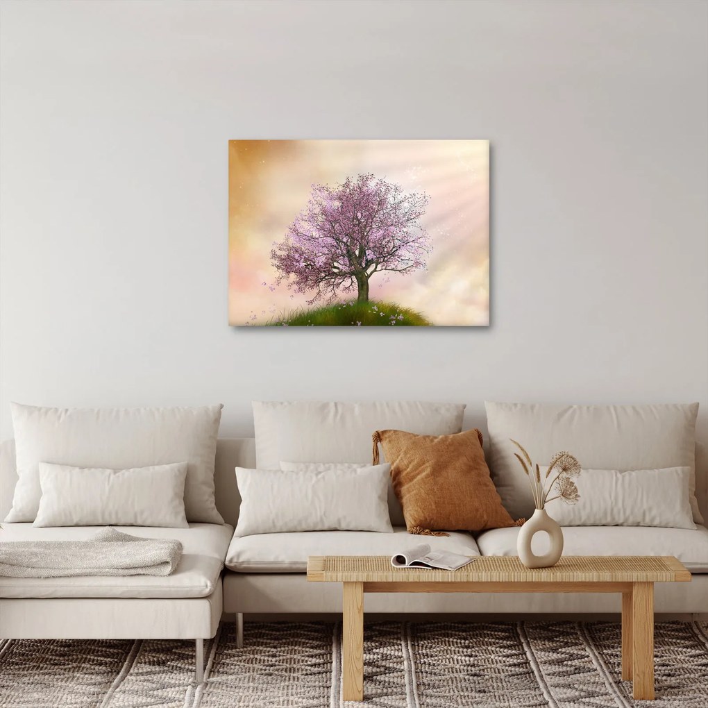Tablou - Copacul înflorit în deal (70x50 cm)