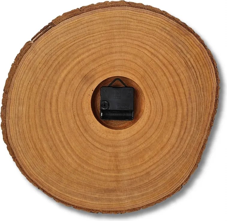SENTOP | Ceas de perete din lemn cu cifre romane – aspect de lemn natural | KORRO