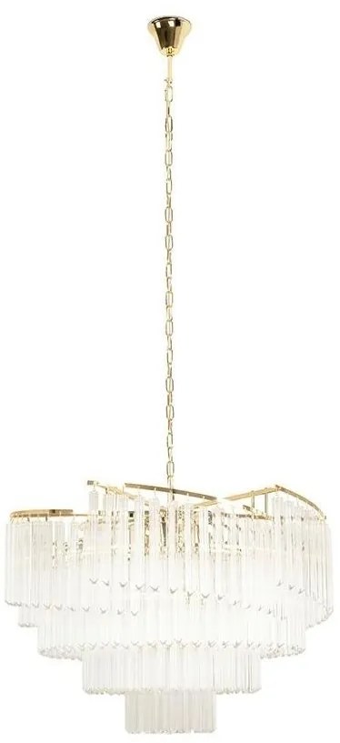 Lustra suspendata metal auriu si sticla LUMA 60