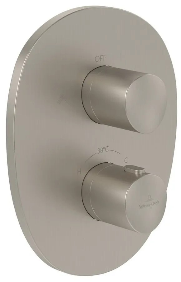 Baterie cada-dus incastrata Villeroy&Boch Antao termostatata nichel periat fara corp ingropat