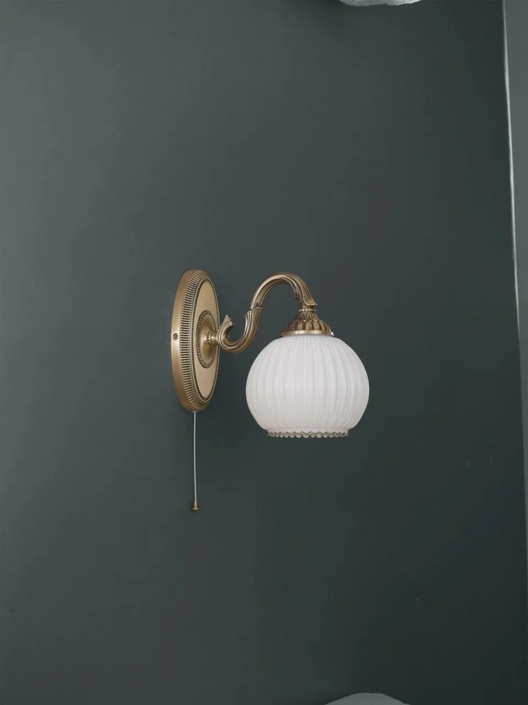 Aplica de perete clasic design italian din alama, sticla 9200 RA-A. 9200/1