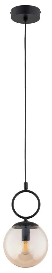 Lustră pe cablu SITRO 1xE14/10W/230V negru/bej fumuriu