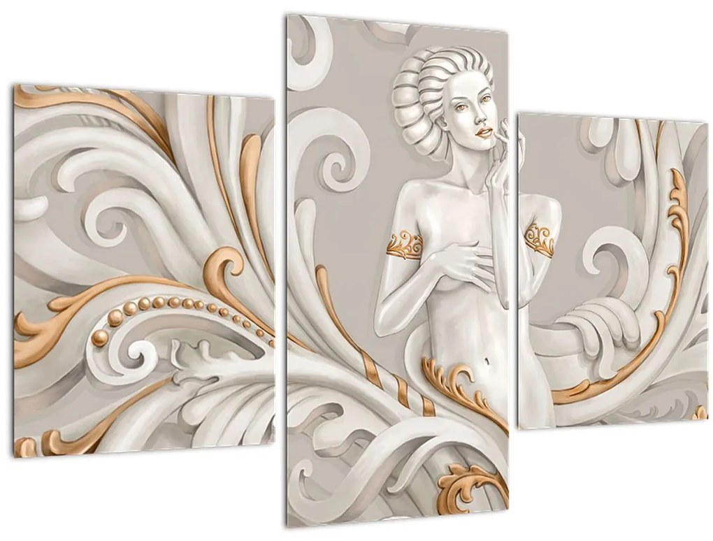 Tablou - Imagine a zeiței într-un fundal ornamental (90x60 cm)