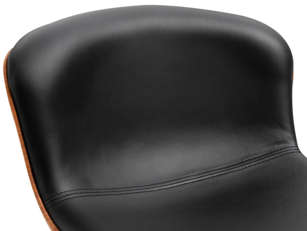 HOMCOM Set de 2 Taburet de Bar Design Contemporan Înălțime șezut reglabil 64-85 cm rotire 360° acoperire sintetică Negru Imitație Lemn | Aosom Romania