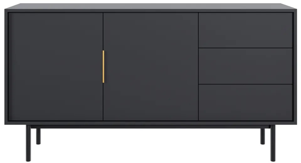Comodă VIVALA 2D3S, negru