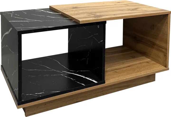 Masuta Cafea Finex PAL, Finisaj Stejar Sonoma-Marmura Neagra Dim 90x45x45 Cm