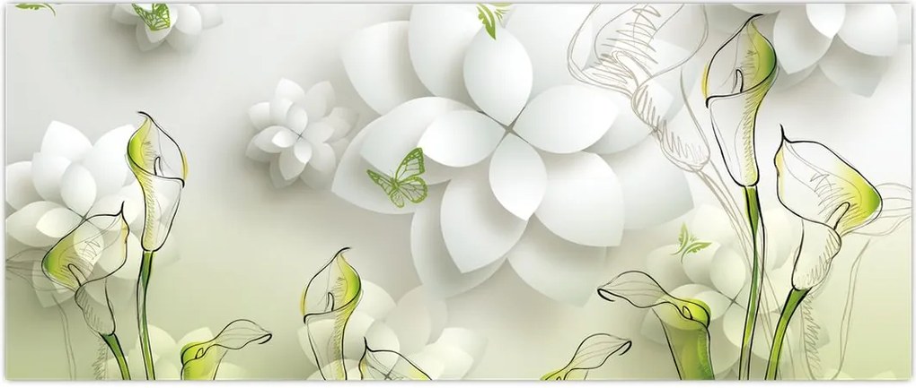 Tablou cu flori (120x50 cm)