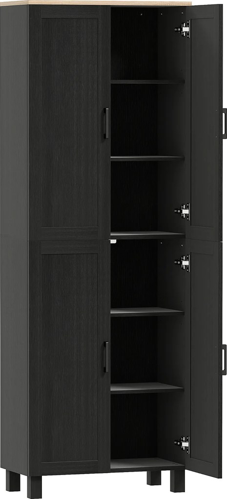 Homcom Dulap Bucatarie Alb – 5 Rafturi | Aosom Romania