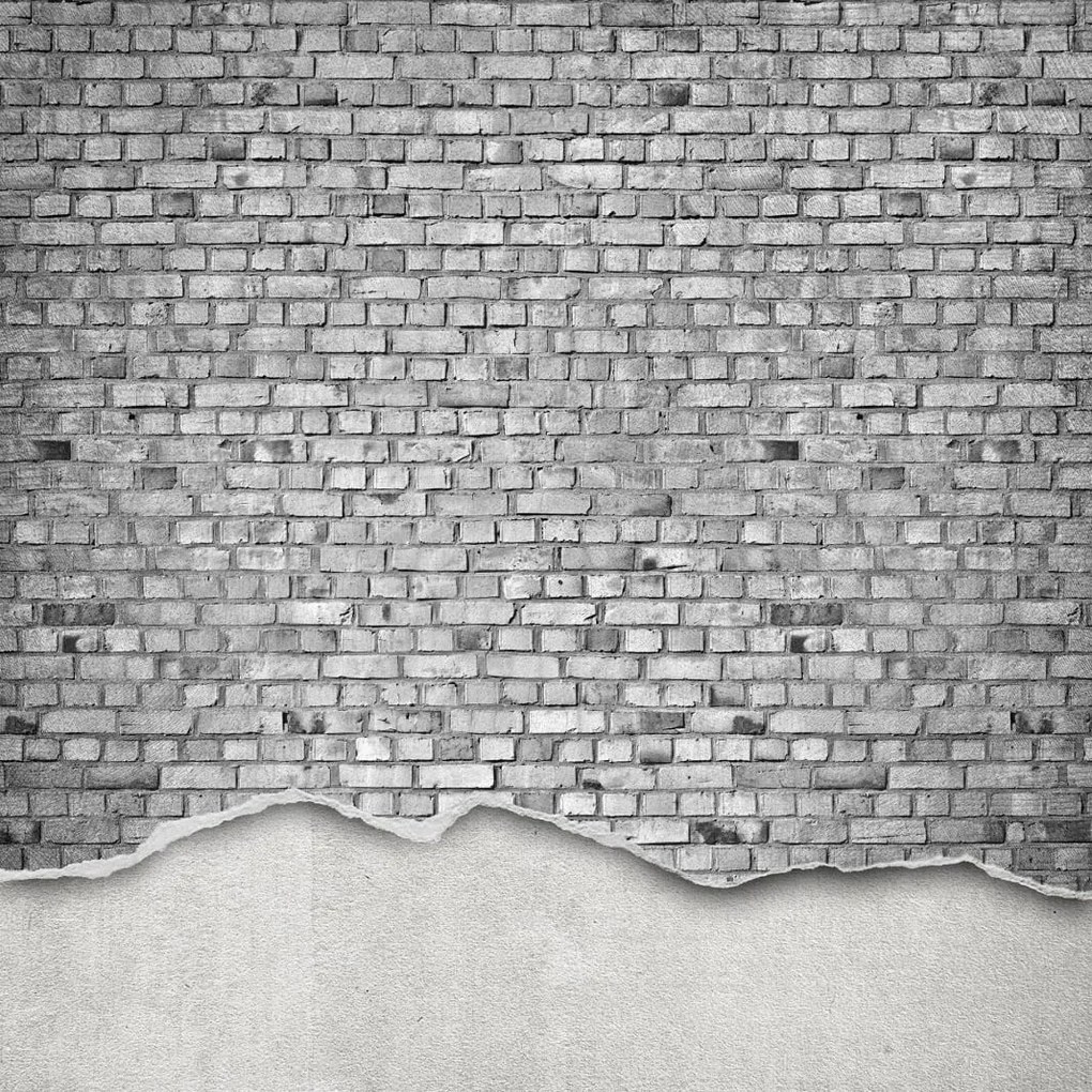 Tapet Well-Worn Brick Wall, White, Rebel Walls