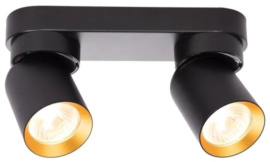 Spot ANDY 2xGU10/8W/230V negru/auriu