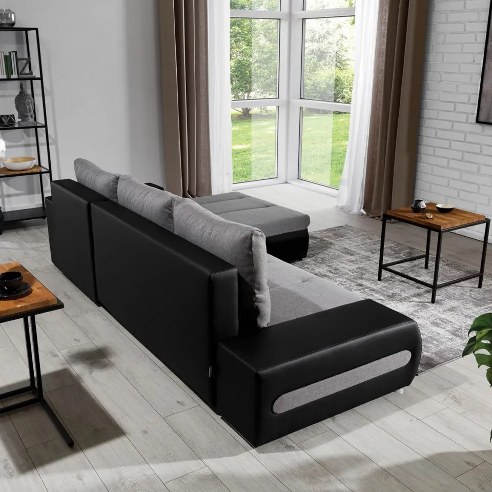 Coltar extensibil cu spatiu pentru depozitare, 275x180x88 cm, Ottavio R02, Eltap (Culoare: Alb / Soft 17)