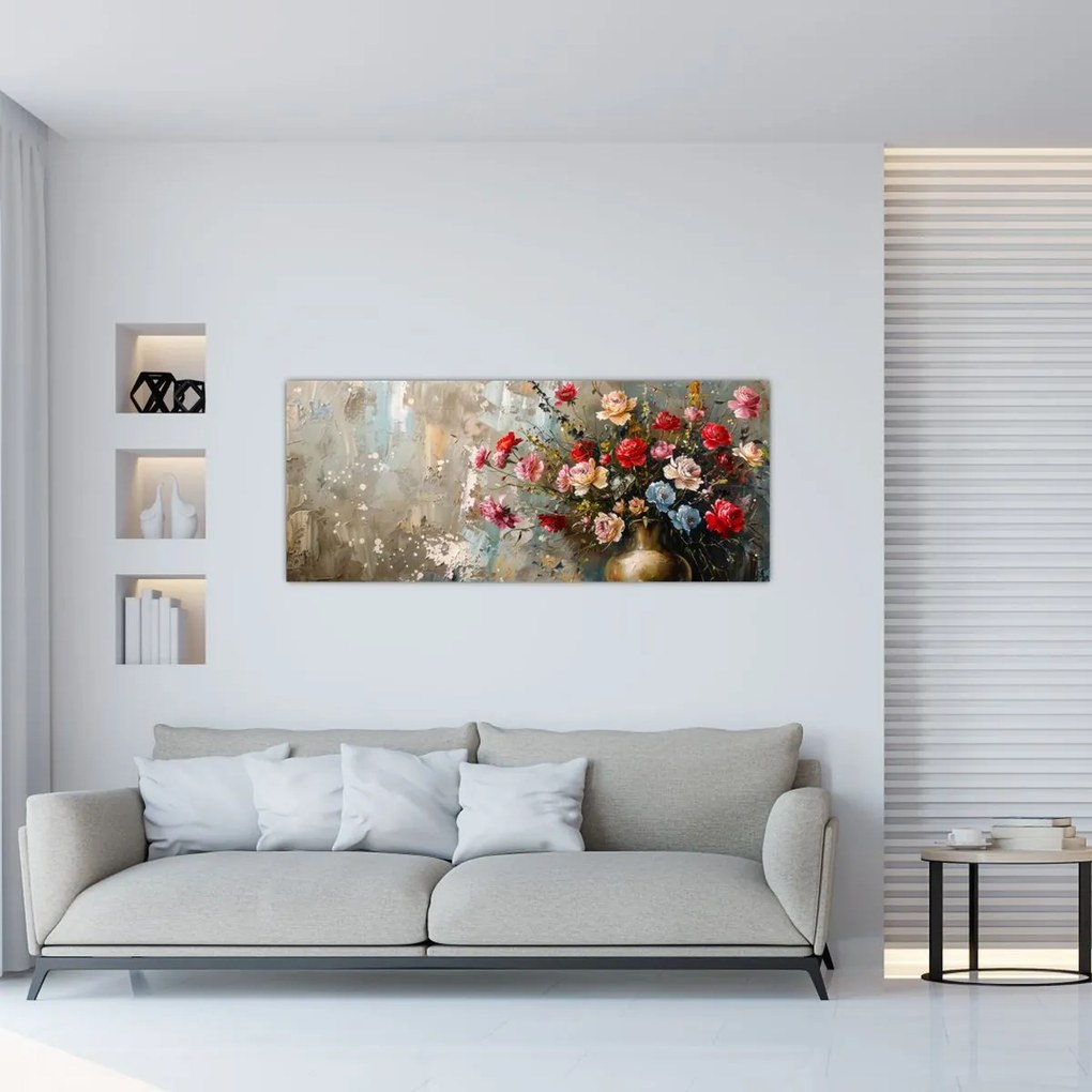 Tablou - Vaza de flori (120x50 cm)