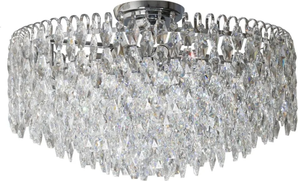 Lustra metal cromat si cristale sticla BURANO 60