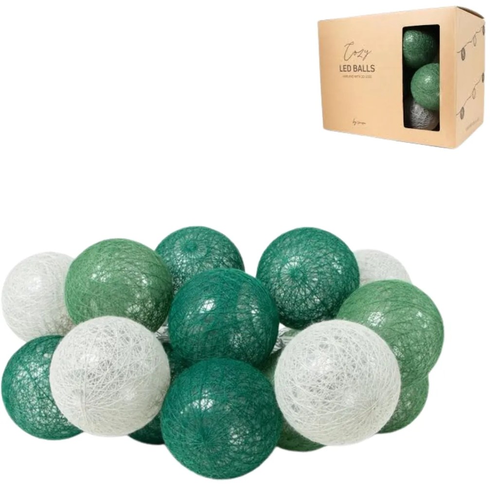 Lant de lumini LED SENZA BALLS 315 cm verde