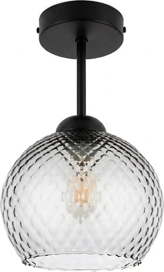 BRILAGI - lustru aplicat LED R GLASS 1xE27/60W/230V Ø 18 cm negru/gri fumuriu
