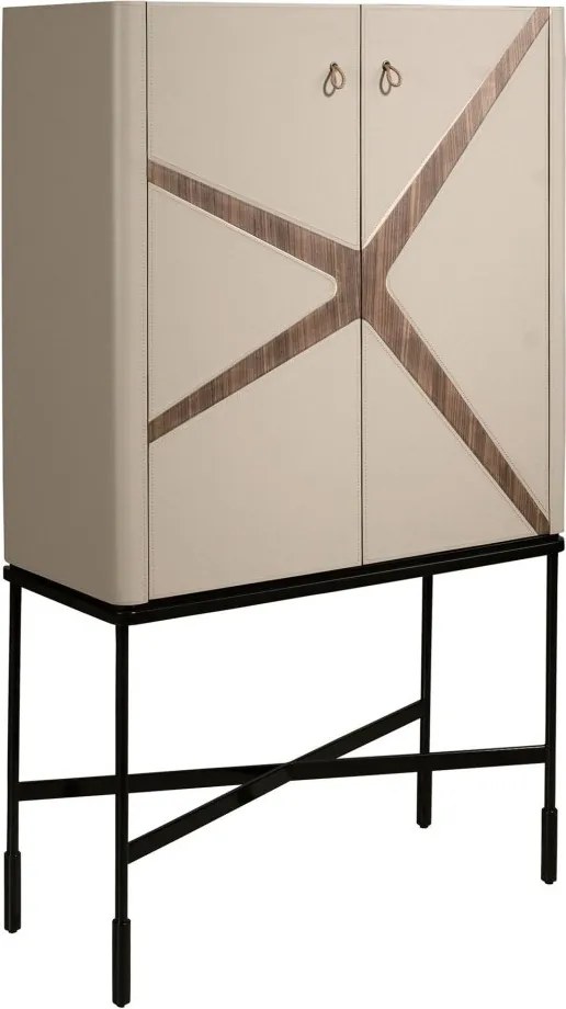 Bufet, Bar design LUX furnir de nuc si piele High sideboard