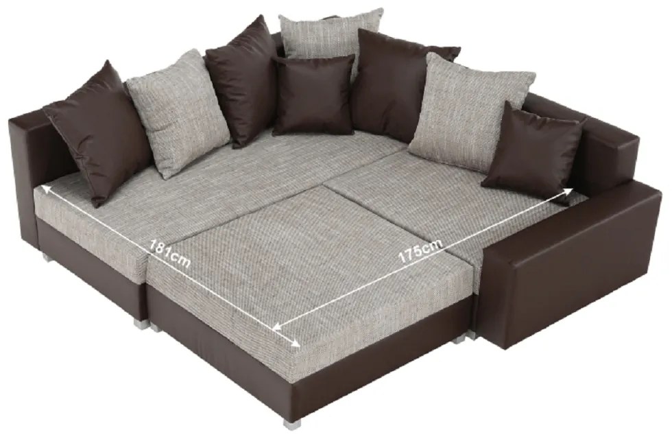Zondo Colțar Pitton New Maro (S) (cu taburete). 772526