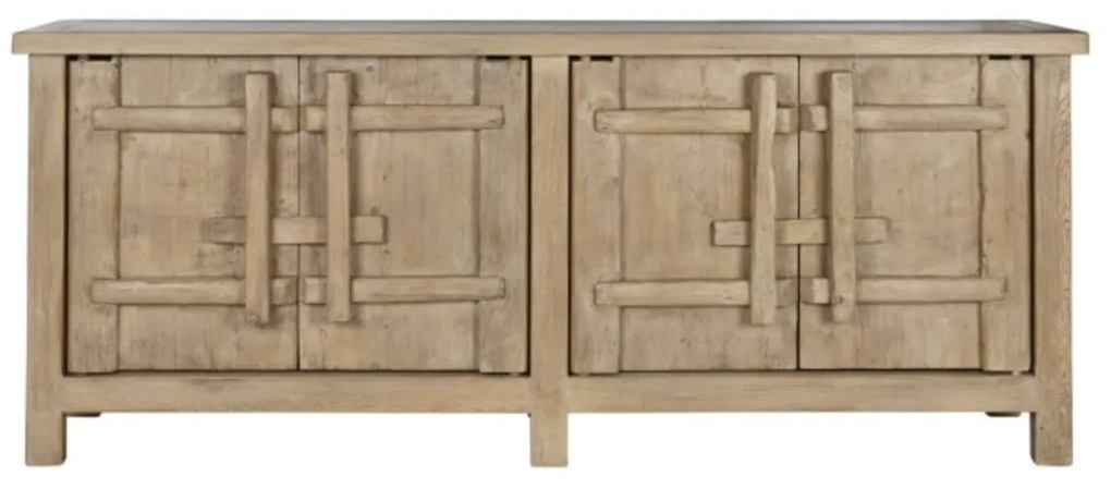 Bufet din lemn masiv reciclat, sculptat manual, Ervino